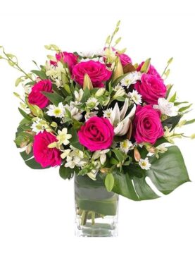 Pink Roses and Lilies Love