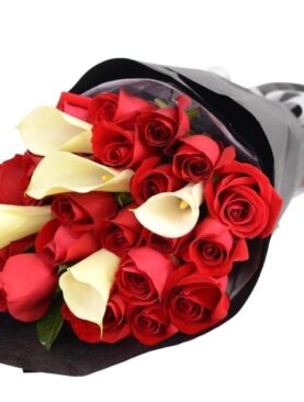 Red Roses & White Cala Bouquet